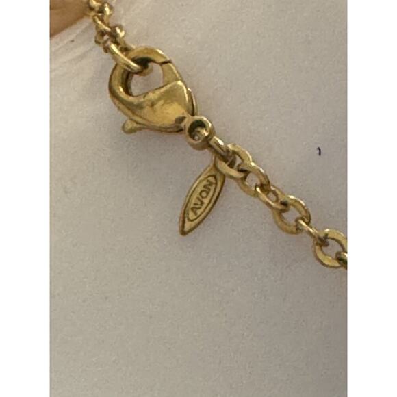 -NECKLACE & EARRING SET VTG Avon 80s Gold Tone Tiger Eye Fish Hook - Picture 9 of 16